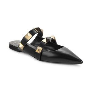 VALENTINO GARAVANI ROMAN STUD FLAT MULE IN CALFSKIN